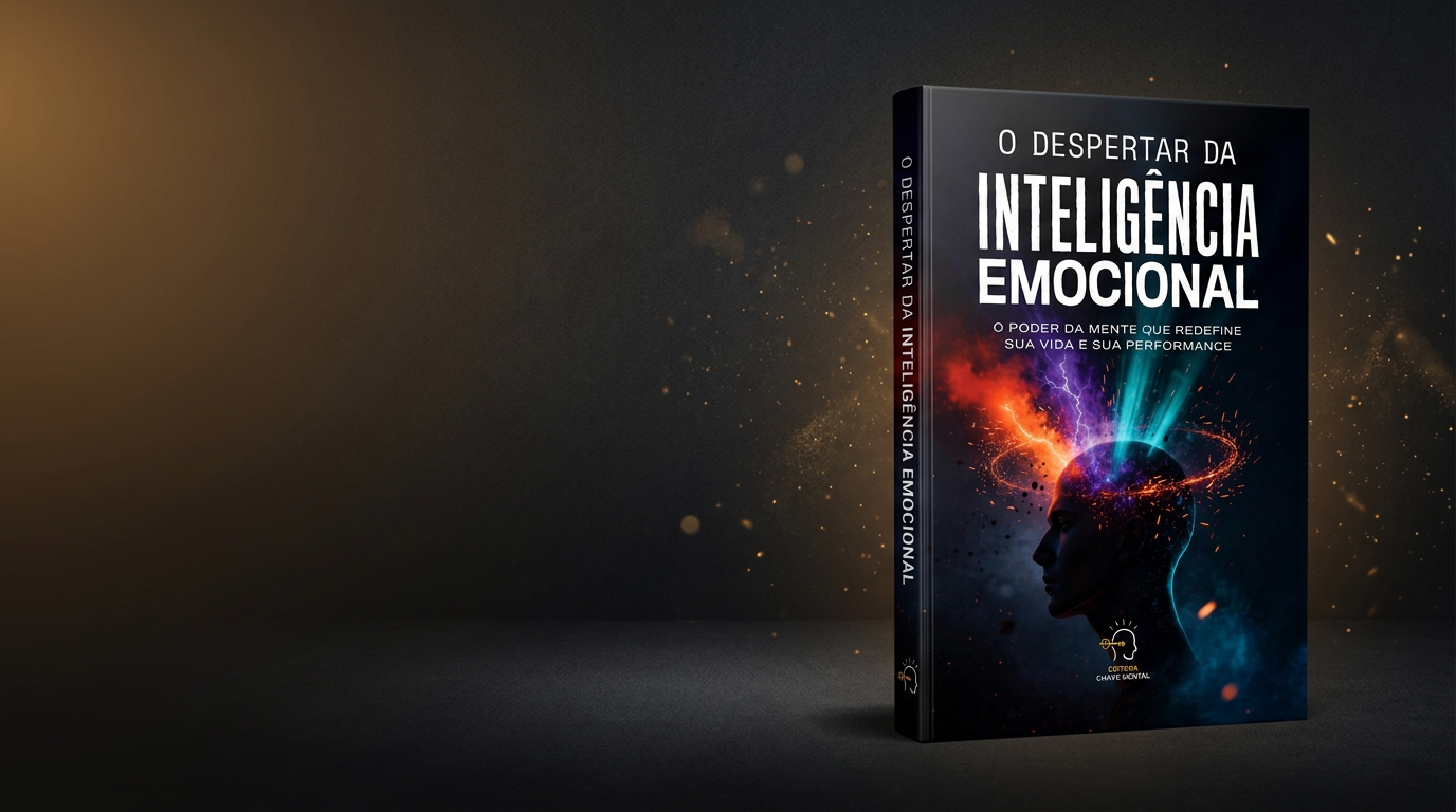 Livro O Despertar da Inteligência Emocional sobre fundo escuro dourado